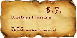 Blistyan Fruzsina névjegykártya
