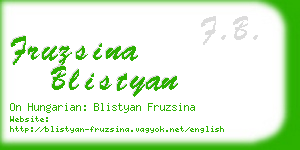 fruzsina blistyan business card